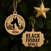 Weihnachtskugel aus Holz – mit Hundename