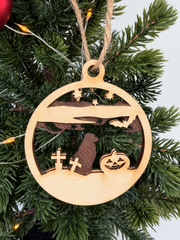 Personalisierte Gothmas Hunde-Weihnachtskugel Friedhof