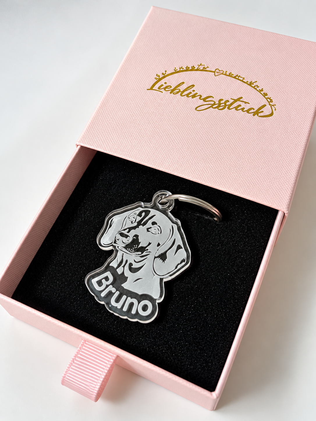 Personalisierter Hunde-Schlüsselanhänger aus Acryl